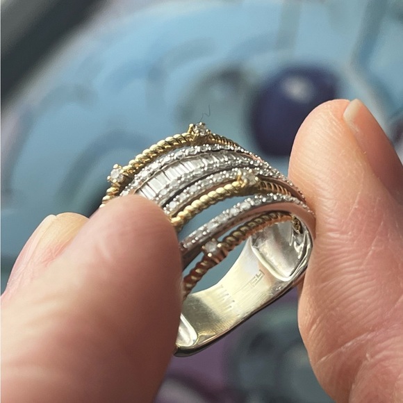 Effy Two Tone Diamond Ring - Picture 2 of 9